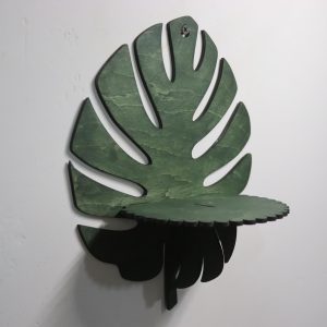 Vintage Style Wall Shelf, Shelf Country House Style, Mountain House Decor, Wooden Shelf, Display Shelf Victorian Modern Monstera Leaf Design